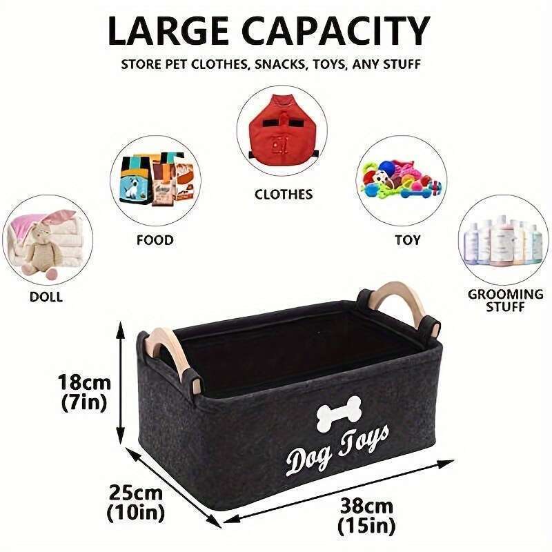 FurryJoy🐾 Dog Toy Storage Basket