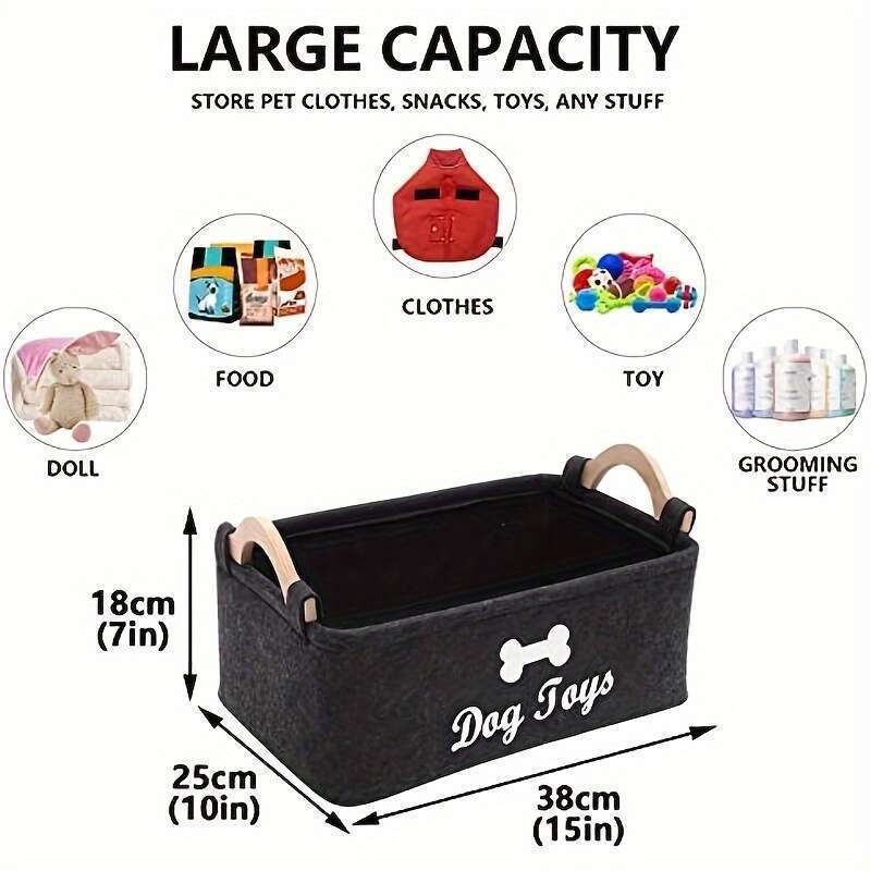FurryJoy🐾 Dog Toy Storage Basket