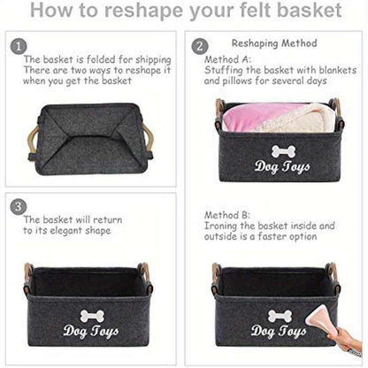 FurryJoy🐾 Dog Toy Storage Basket