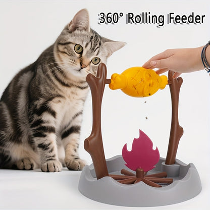 🍗 Rotating Barbecue Grill Feeder Puzzle Toy for Cats & Dogs