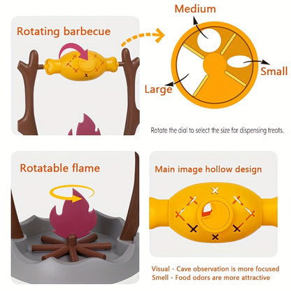 🍗 Rotating Barbecue Grill Feeder Puzzle Toy for Cats & Dogs