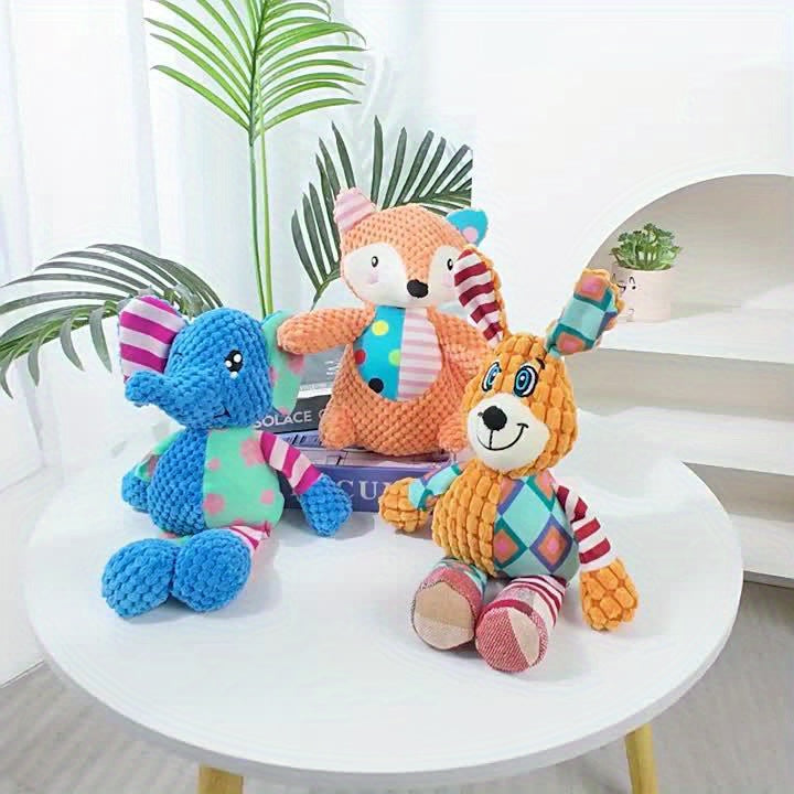 FurryJoy™🐾 Interactive Squeaky Plush Dog Toy