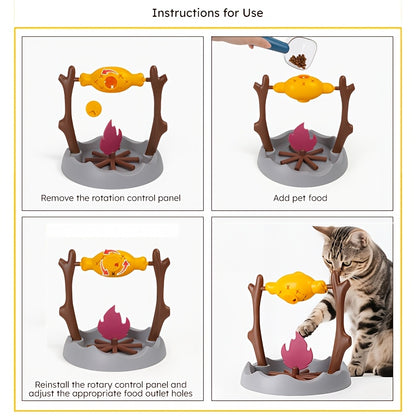 🍗 Rotating Barbecue Grill Feeder Puzzle Toy for Cats & Dogs