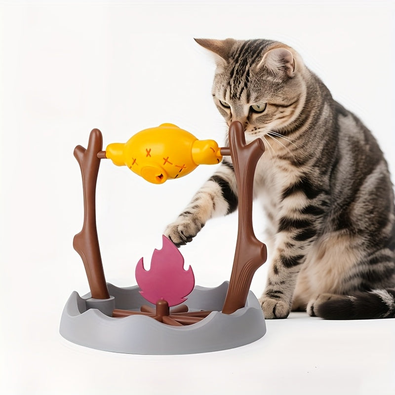 🍗 Rotating Barbecue Grill Feeder Puzzle Toy for Cats & Dogs