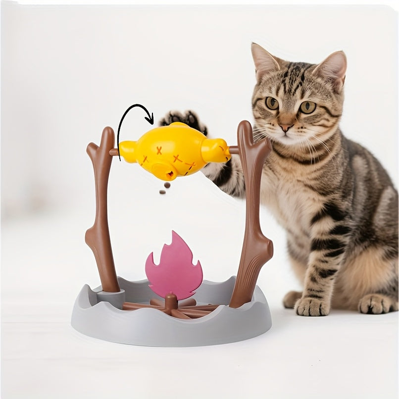 🍗 Rotating Barbecue Grill Feeder Puzzle Toy for Cats & Dogs